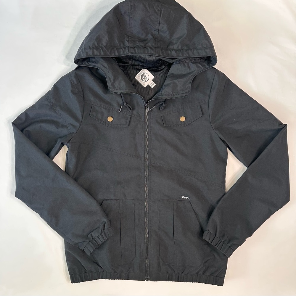 Volcom True to This Black Hooded Lightweight Jacket Size S|P|10